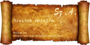 Szvitek Aniella névjegykártya